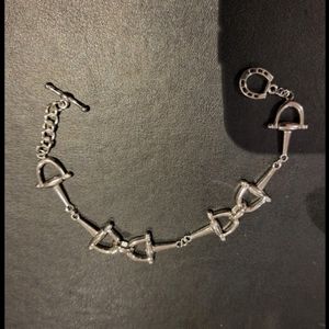 Sterling Silver Bracelet with Horseshoe Toggle Closure